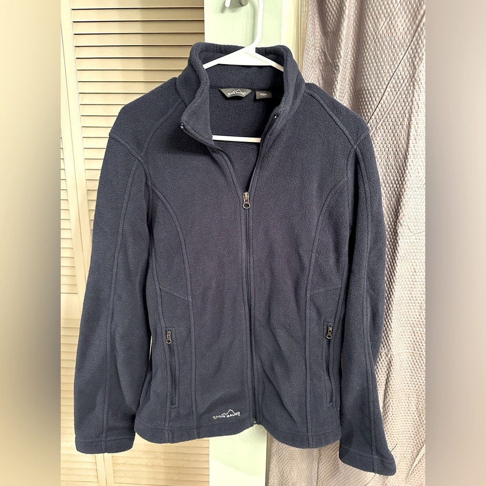 Eddie Bauer navy blue fleece zip up. Size medium